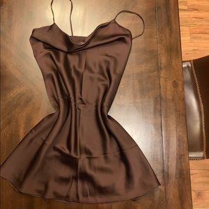 Brown Satin Abercrombie Dress